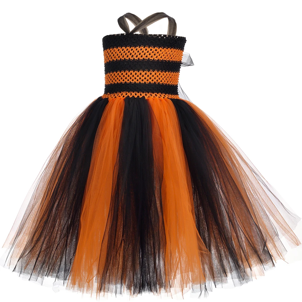 Girls Kids Halloween Cute Tiger Tutu Dress For Perform Tiger Cosplay Costume Animal Theme Baby Girls Birthday Jungle Party Dres