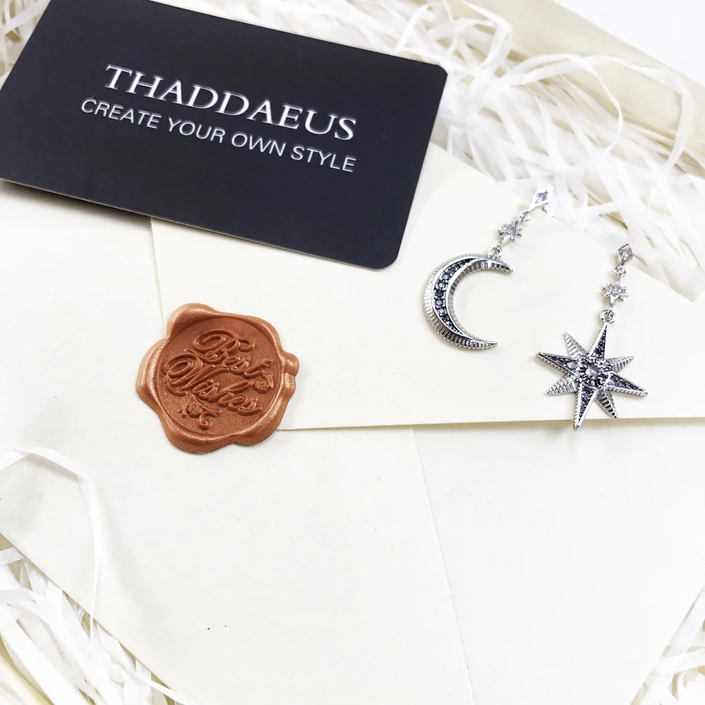 Magische Stern- und Mond-Tropfenohrringe, europäischer Modeschmuck für Frauen, Sommer, neues Vintage-Geschenk aus Sterlingsilber 925er – Detail 6