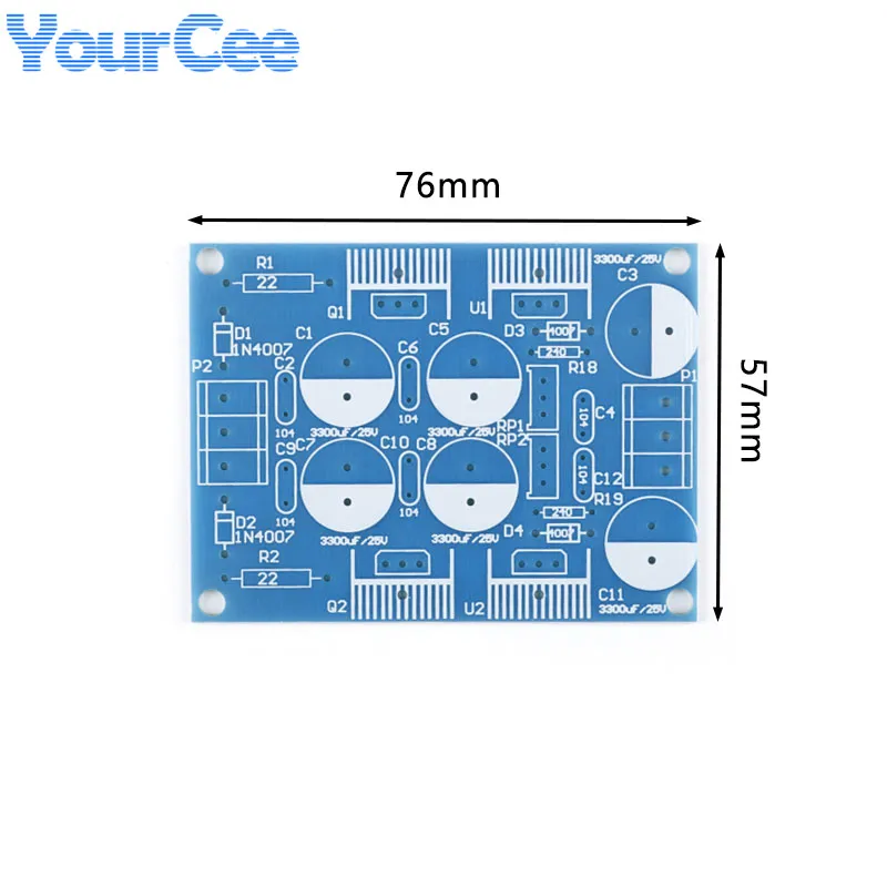 LM317/LM337 Kit Power Module Adjustable Voltage Regulator Switch Resettable Fuse Electrolytic Capacitor Board DC1.25-37V