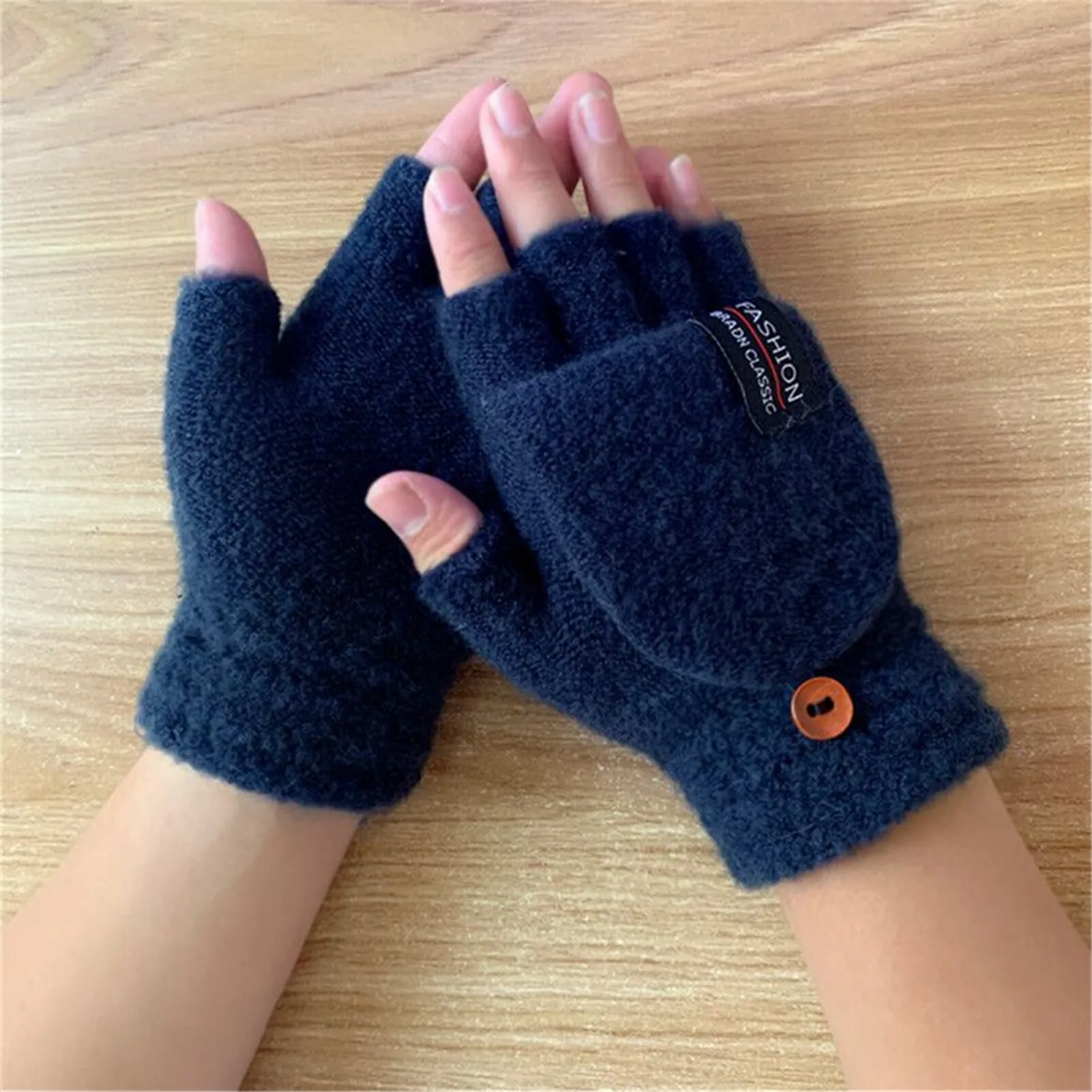 5V USB Heating Gloves Winter Double-sided Knitted Heated Gloves Half-finger Mitten Wool Warmth Fingerless Electric Heating Glove