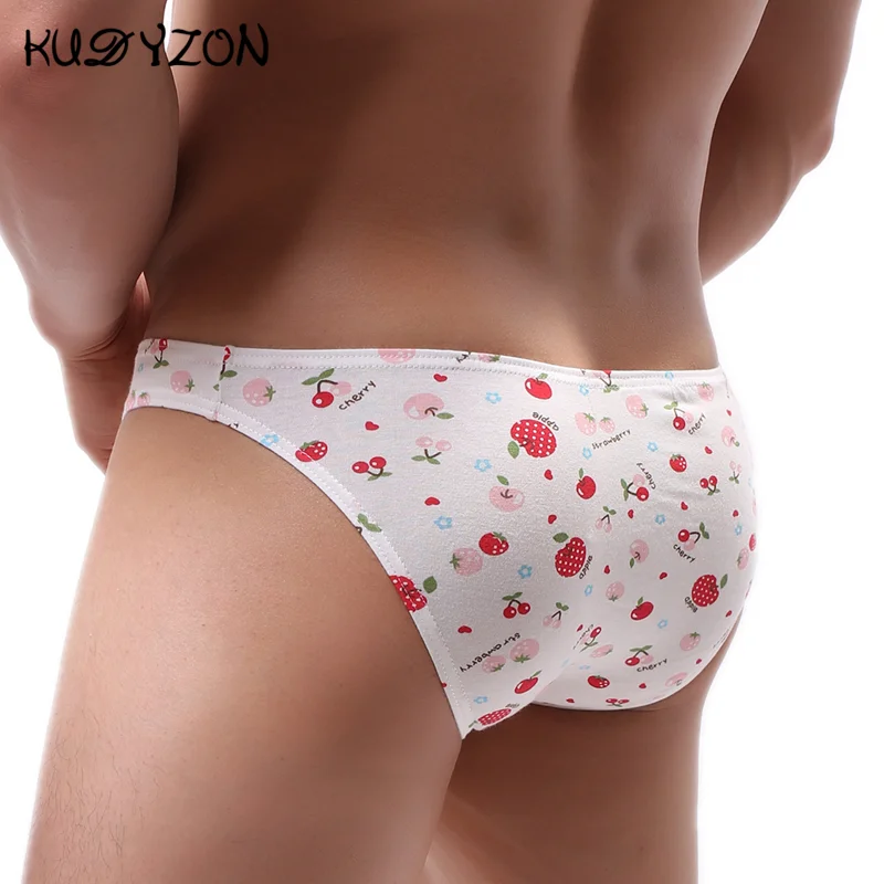 KUDYZON Sexy Mens Underwear Cotton Printed Briefs Underwear Cuecas Calzoncillos Jockstraps Underpants Cartoon Man Brief Bikini