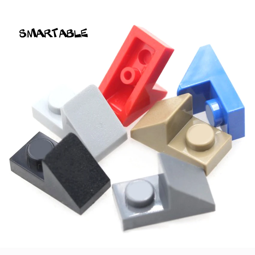 Smartable Roof Tile 1X2 45° W 1/3 Plate Building Blocks MOC Parts DIY Toys For Kids Compatible Major Brand 92946/15672 80pcs/lot