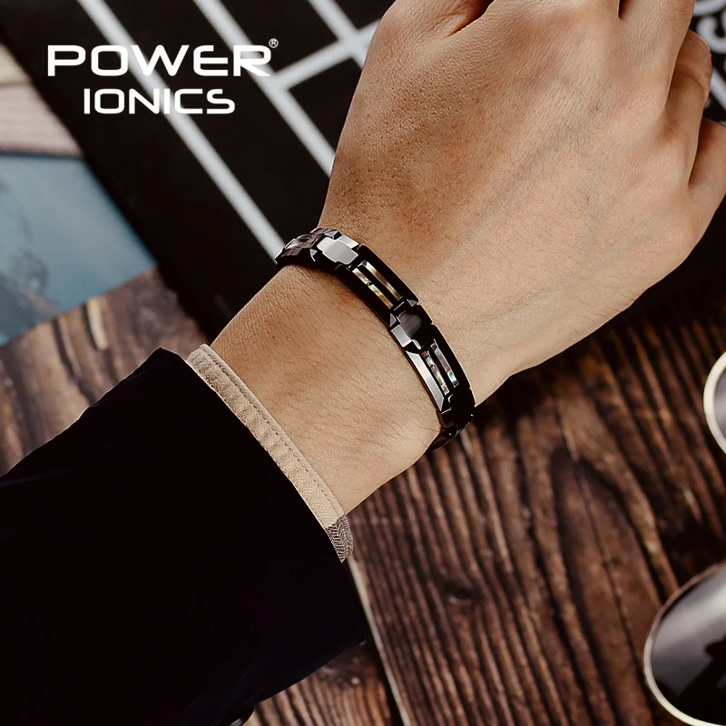 Power Ionics Magnetic Bracelet Luxury Natural Shell Black  Ceramic Bracelets Bangles Unisex Wristband Luxury Jewelry Gifts