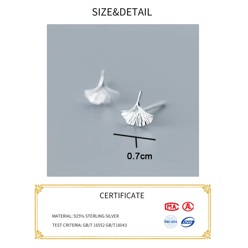 La Monada Stud Earrings For Women Silver 925 Minimalist Ginkgo Leaf Fine Women Earrings In Jewelry Stud Earrings 925 Silver Gold