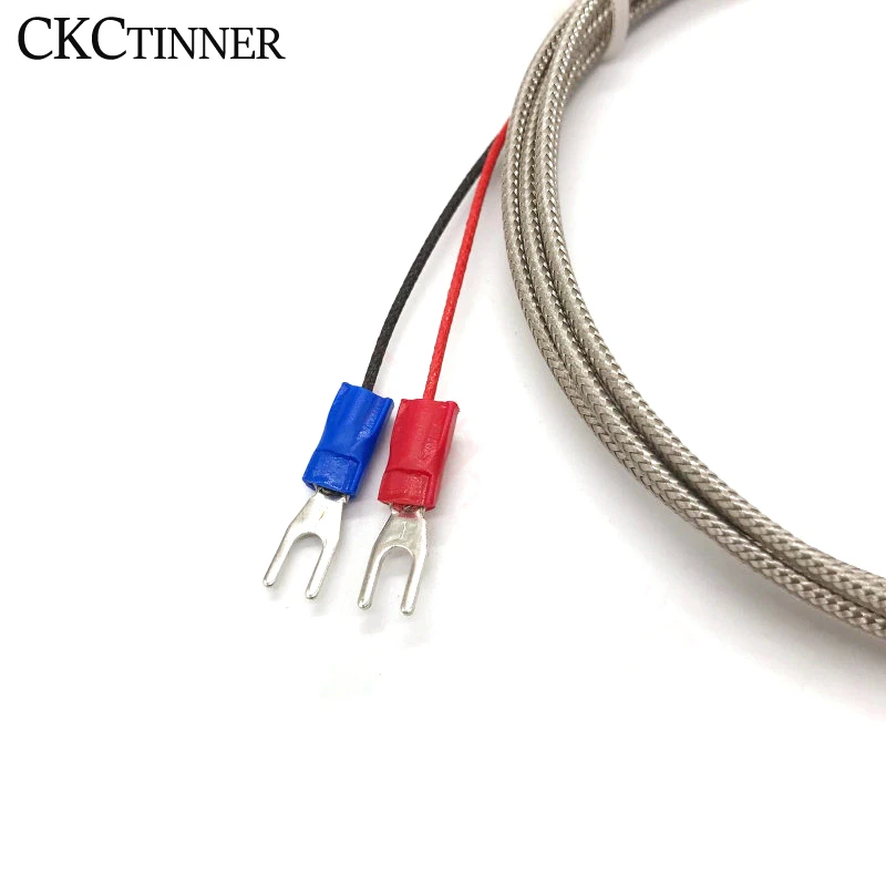 4*30mm Type K Thermocouple 1/2/3/4/5M Probe Type Shielded Braide Wire Thermocouple Temperature Sensor For Temperature Controller