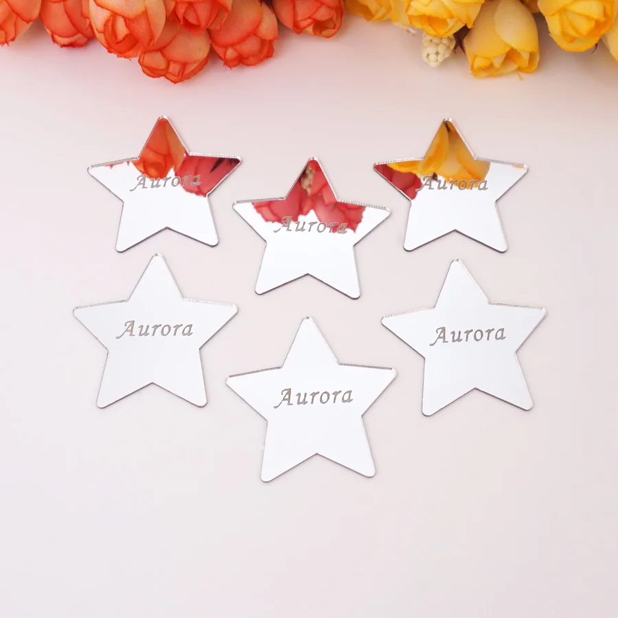 

30pcs Cute Little Star Custom Baby Name Stickers Personalized Acrylic Mirror Birthday Party Babyshower Decor Favors Guest Gift