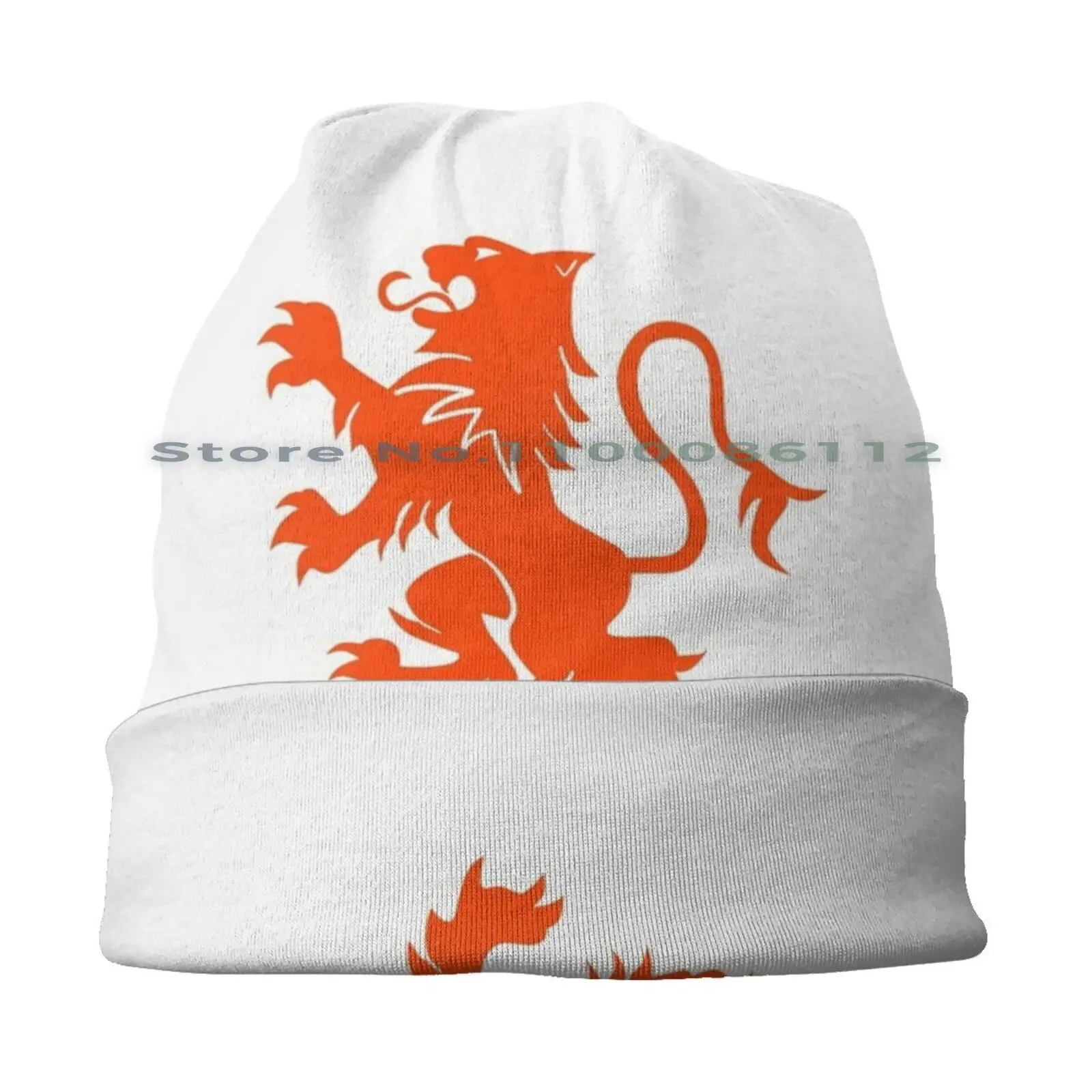 Orange Dutch Heraldic Lion Coat Of Arms Beanies Knit Hat Holland Country European Benelux Bike Emblem Oranje Rotterdam Symbol