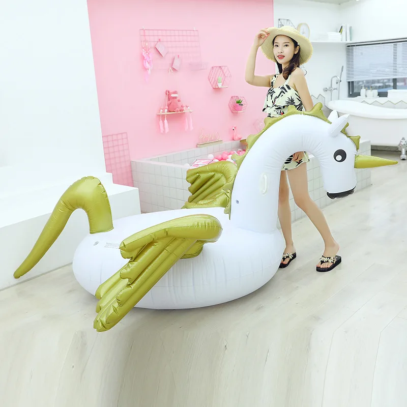 Kỳ Lân Khổng Lồ Bể Bơi Phao Bơi Đệm Bơm Hơi Bơi Vòng Nổi Giường Đi Xe-Trên Bè Bơi Vòng Tròn Tiệc Bể Bơi Đồ Chơi 240cm