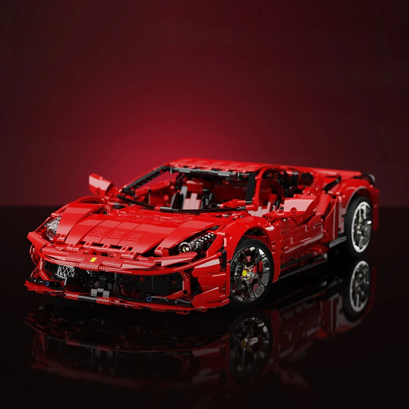 Mechanical High-Tech Series Supersonic 458 Racing Car Red Supercar Building Blocks 3380pcs Bricks Toys Gift 10304