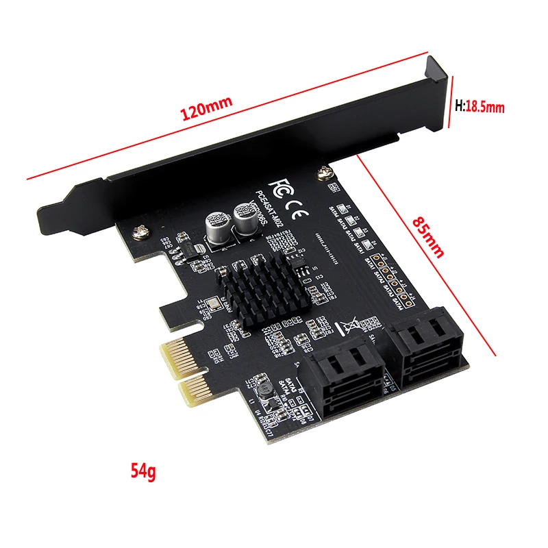 4 Ports SATA 3.0 Card PCI-E SATA Card PCIe 1X Cards PCI Express to SATA 3.0 Expansion Adapter for HDD SSD IPFS Mining Controller