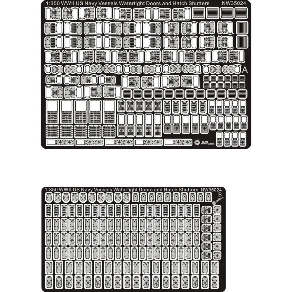 

AM-WORKS NW35024 1/350 WWII US Navy vessels watertight doors and shutters - Upgrade Detail Set