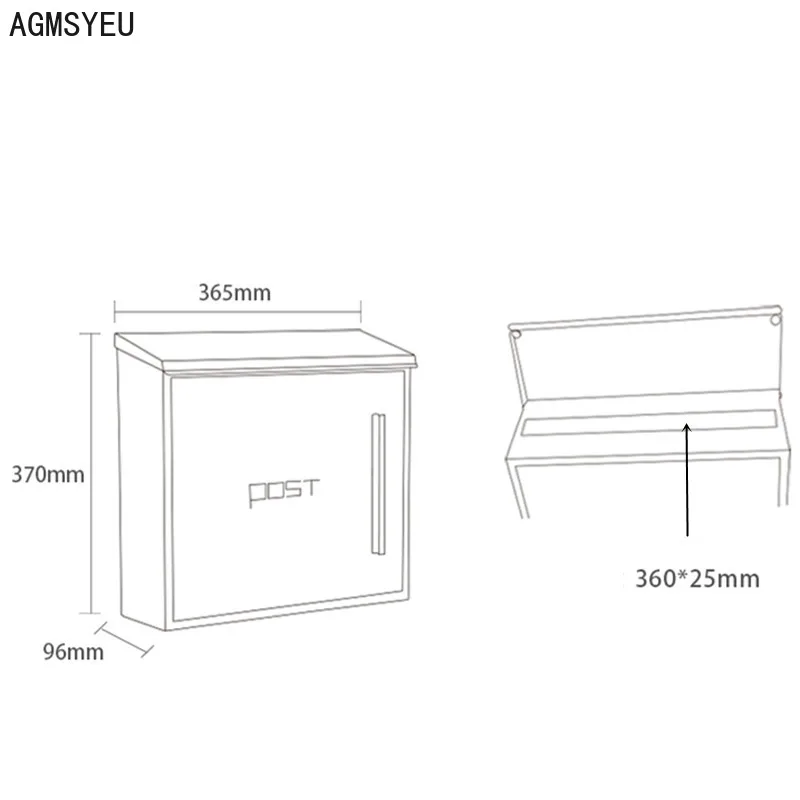 AGMSYEU Outdoor Community Mailbox Wall-mounted Villa Mailbox Complaint Reporting Suggestion Box with Lock Rainproof Mailing Box