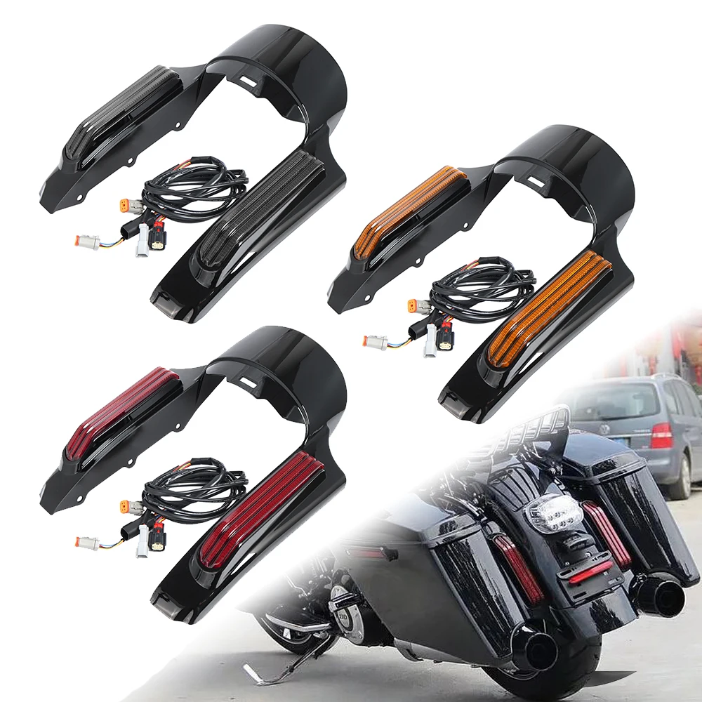 

Motorcycle LED Light Rear Fender Extension Fascia Set For Harley Touring Electra Street Glide Road King 2014-2022