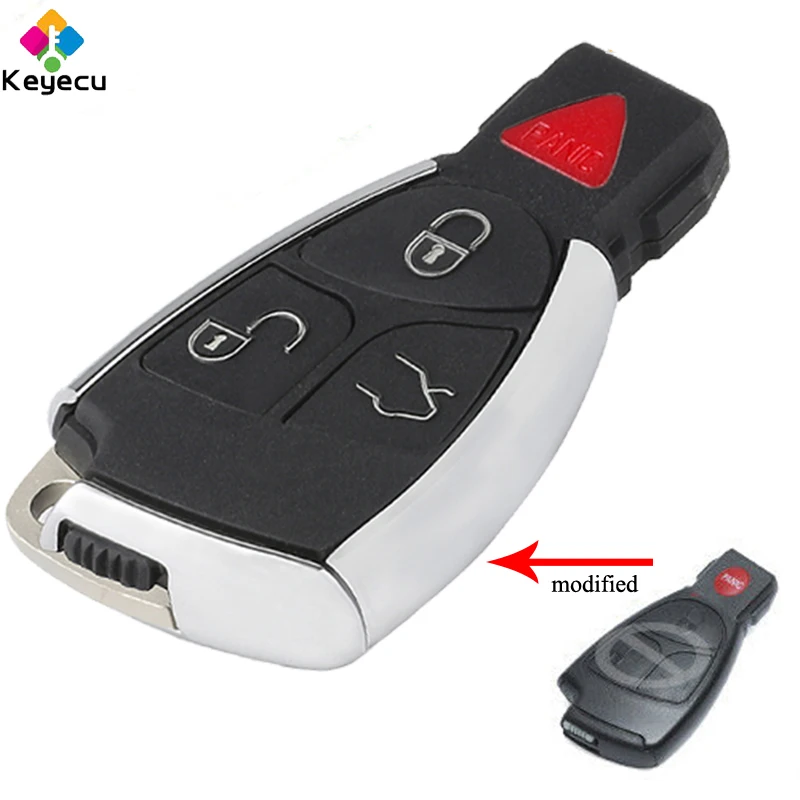 KEYECU Smart Remote Control Key Shell Case Cover With 3 4 Buttons Fob for Mercedes Benz C B E Class W203 W211 W204 YU BN CLS CLK