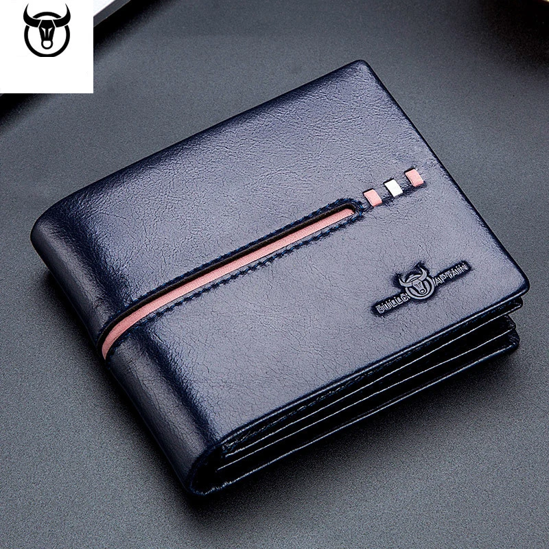 BULLCAPTAIN Genuine Leather men Wallet Brand Designer Business Wallet for Male Multi-function purse Rfid Card Package wallet