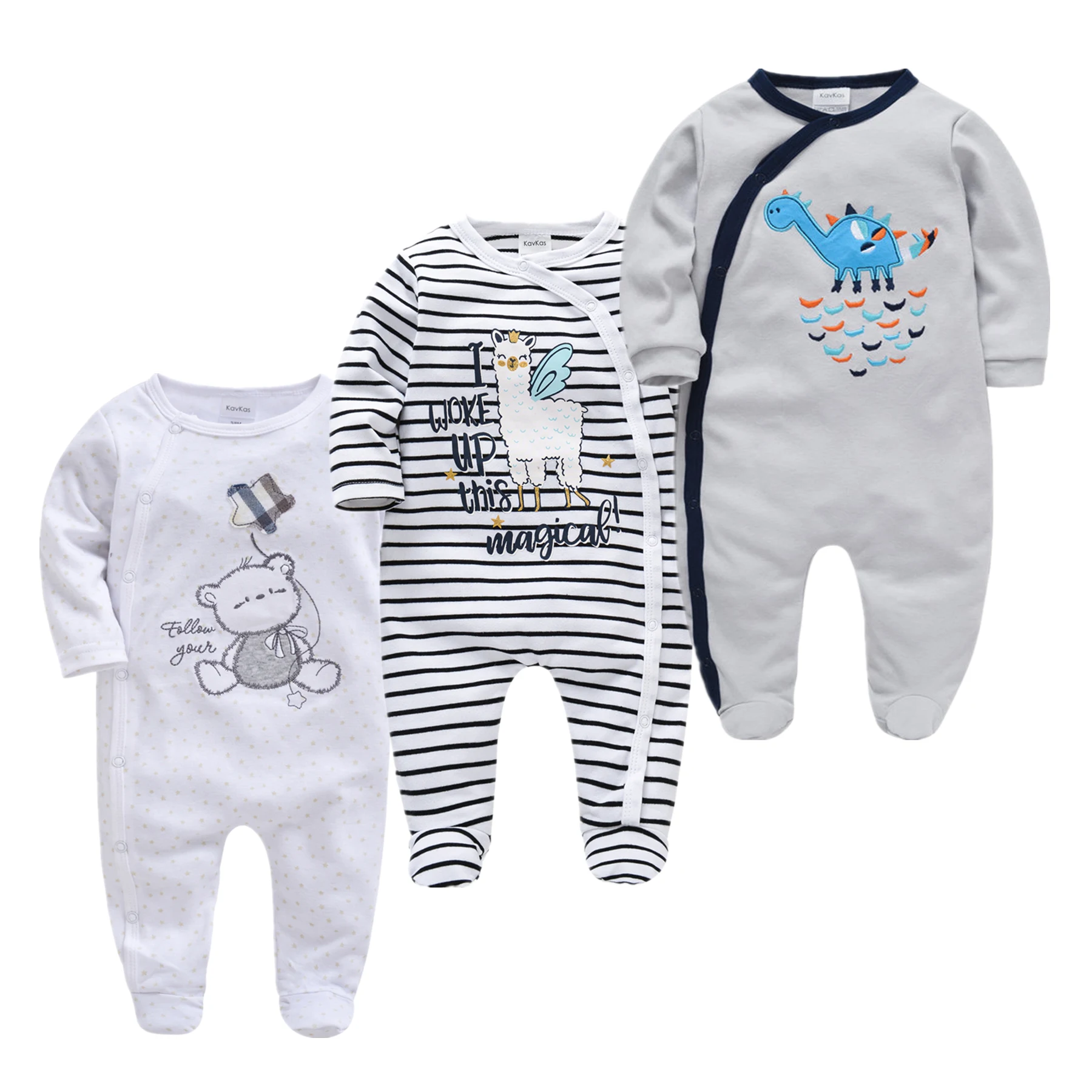 Roupa Bebe De Baby Jumpsuit Newborn 3PCS Cotton Infant Boys Pajamas Spring Cartoon Sleepwear Long Sleeve Girl Pyjamas Home Wear