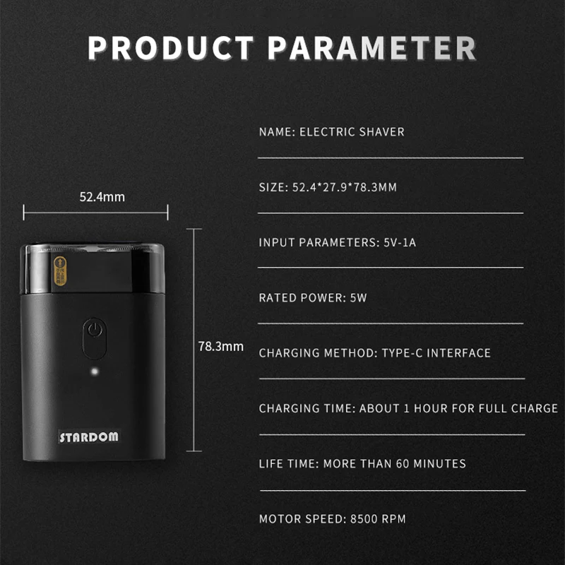 Портативная электрическая перезаряжаемая бритва с 2 плавающими головками, водонепроницаемая Мужская стальная бритва с USB, моющийся триммер для бороды, для путешествий