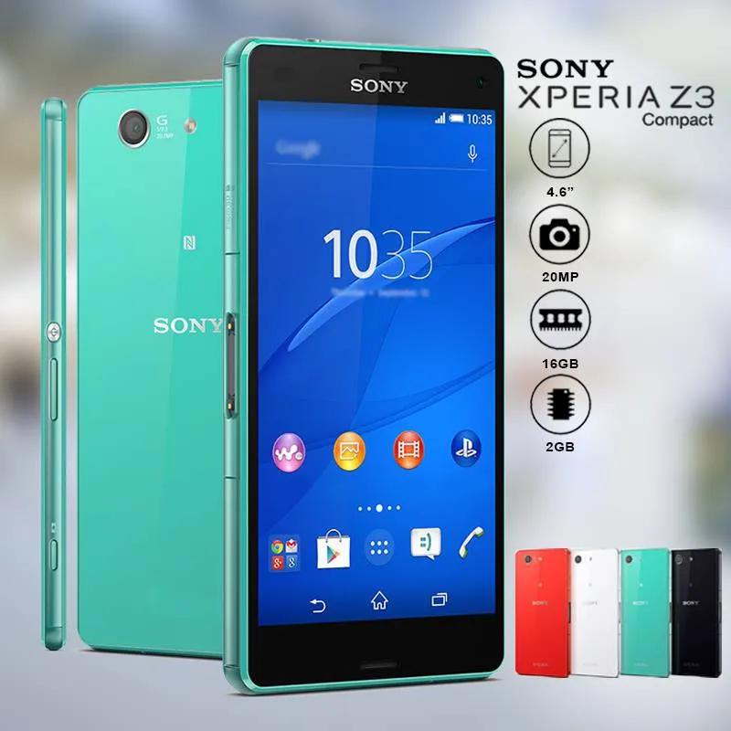 Imagem -02 - Desbloqueado Sony Xperia z3 Compacto D5803 Telefone Móvel 4.6 2gb Ram 16gb Rom Quad Core 20mp 4g Lte Android Smartphone