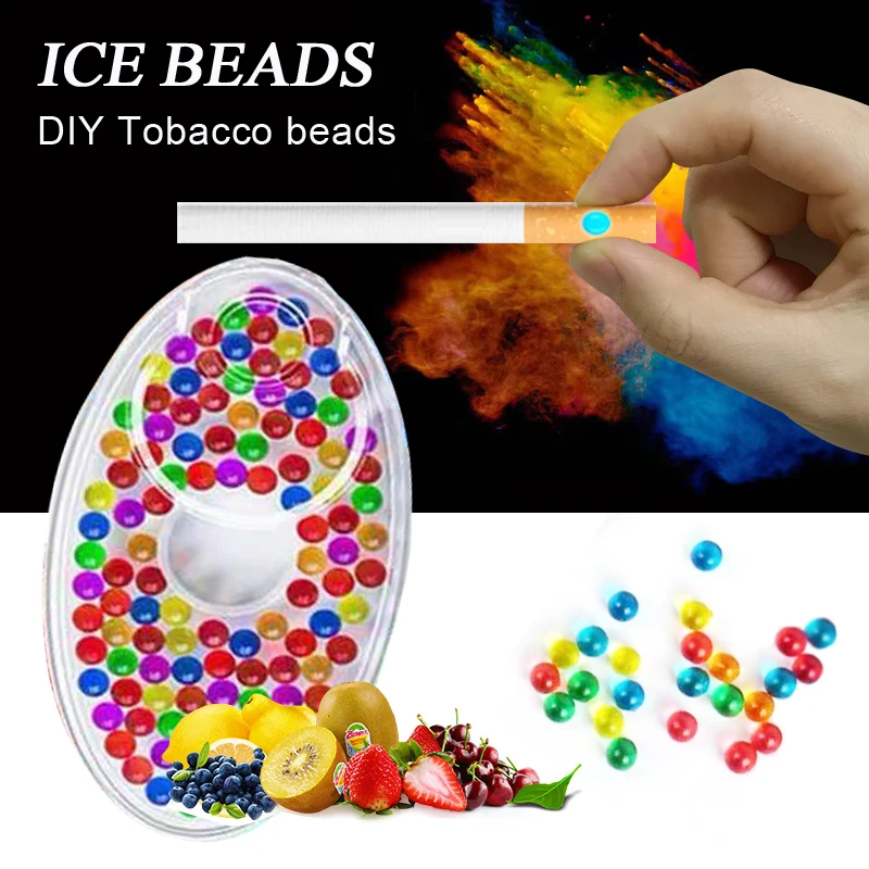 100pcs Mixed Fruit Flavour Mint Flavor Ice Cigarette Pops Beads Cigarette Popping Capsule For Tobacco Holder Filter Smoking Tool