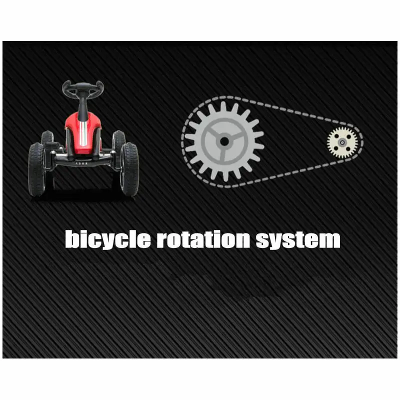 1-3 leeftijden kinderpedaal Go Kart, 4-wielige rit op auto met voetrem, fietsrotatiesysteem