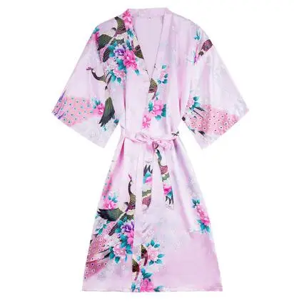 Short Style Asain Japanese Style Kimono Yukata Dress Haori Woman Sleep Night Wear Bathing Robe Oriental Chinese Silk Pajamas