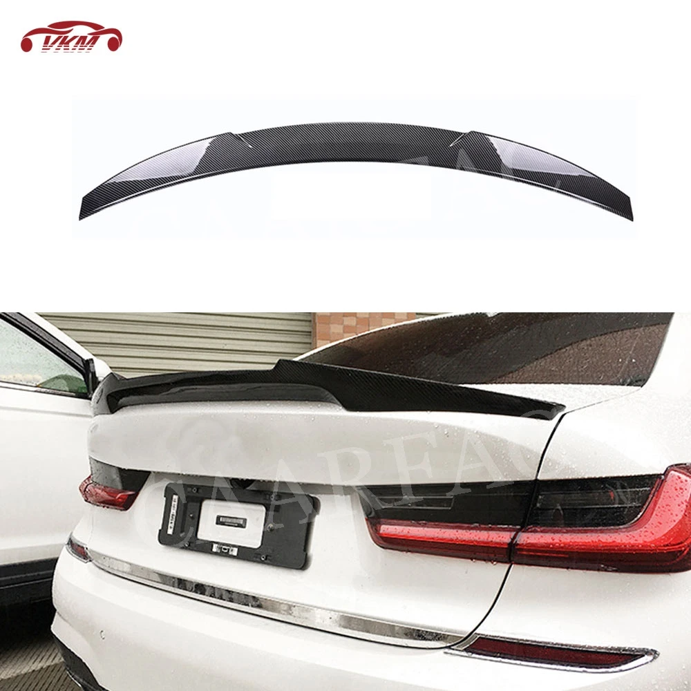 

Carbon Fiber / FRP Rear Spoiler Boot Lid Duck Wings For BMW 3 Series G20 G28 320i 330i 2019-2020 ABS Black Car Styling