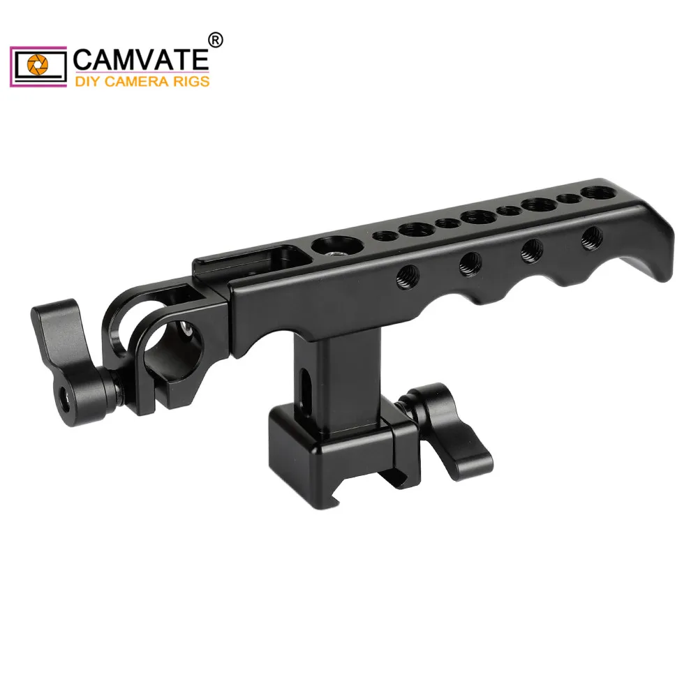 Impugnatura CAMVATE a sgancio rapido NATO con impugnatura per formaggio superiore con morsetto Standard da 15mm singolo per sistema di supporto per gabbia per fotocamera DSLR