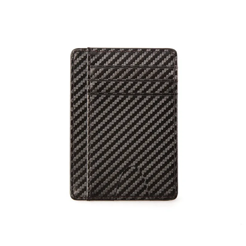 ZOVYVOL 2024 New Fashion Style Black Carbon Fiber Card Holder Slim Thin RFID Men Women Smart Small Wallet PU Leather Pocketbooks