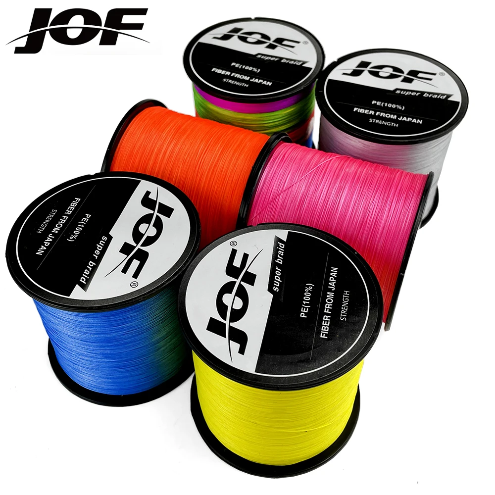 JOF-sedal de pesca trenzado multifilamento, 8 hebras, 1000M, 500M, 300M, 100M, todo para accesorios de pesca de carpa