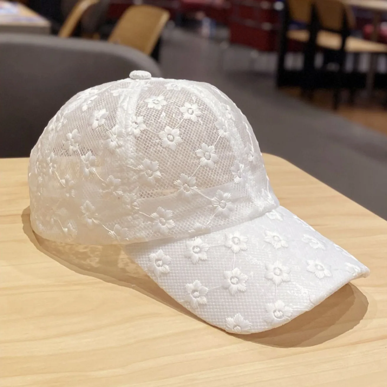 Women Lace Flower Baseball Cap Summer Breathable MeshHats Summer Sports Caps Snapback Floral Hat Women  Girls