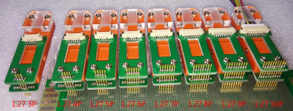 1.27 millimetri 3P 4P 5P 6P 7P 8P 9P 10P spaziatura di Prova supporto PCB clip di Morsetto di Fissaggio apparecchio di Sonda di prova pogo pin Download del Programma di Masterizzazione