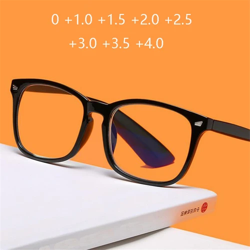 Imagen 2 del producto +1,0 +1,5 +2,0 +2,5 a +4,0 remaches cuadrados con bloqueo de luz azul, gafas para miopía para personas mayores, gafas Vintage para hipermetropía