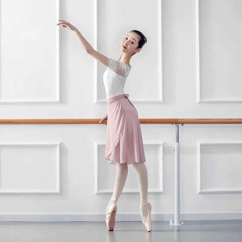 Ballet Rok Volwassen Chiffon Dans Rok Ballerina Dans Jurk Praktijk Knielengte Wrap Rok Tutu Dancewear Vrouwen Chiffon Rok