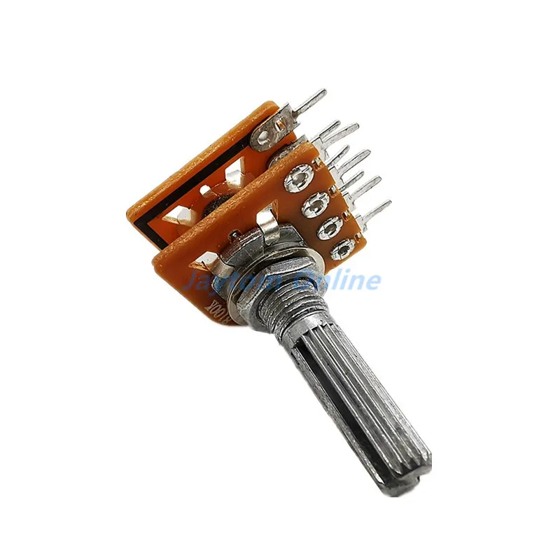 1PC WH-148 Audio Volume Potentiometer Switch Dual 8-pin With Center Tap B50K B100K 25mm