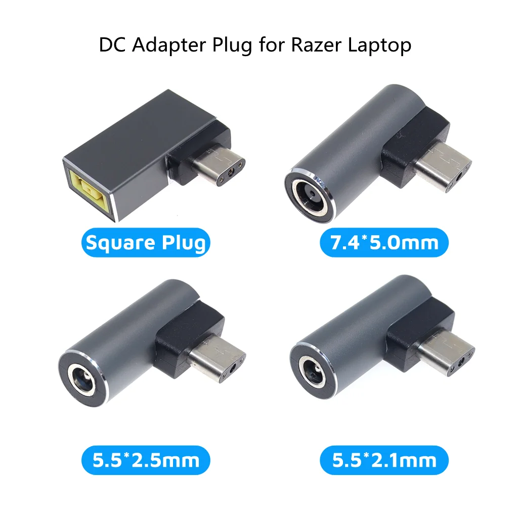 Dc 5.5*2.5 7.4*5.0mm Female to 3pin Adapter Plug Converter for Razer Blade 15 17 Laptop Dc Power Adapter Connector for Razer