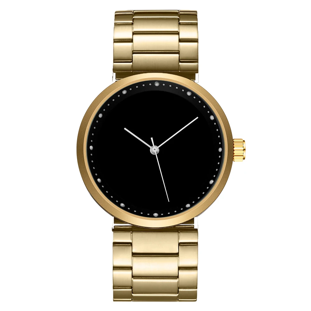 Imagem -04 - Relógio Dourado do Aço para Homens Private Lable Wristveres Logotipo Personalizado Cl049g