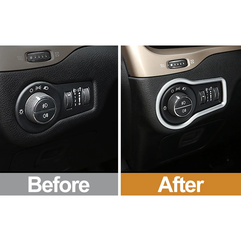 For Jeep Cherokee KL 2014 2015 2016 2017 2018 2019 2020 2021 Car Headlight Fog Light Lamp Adjust Button Switch Panel Cover Trim