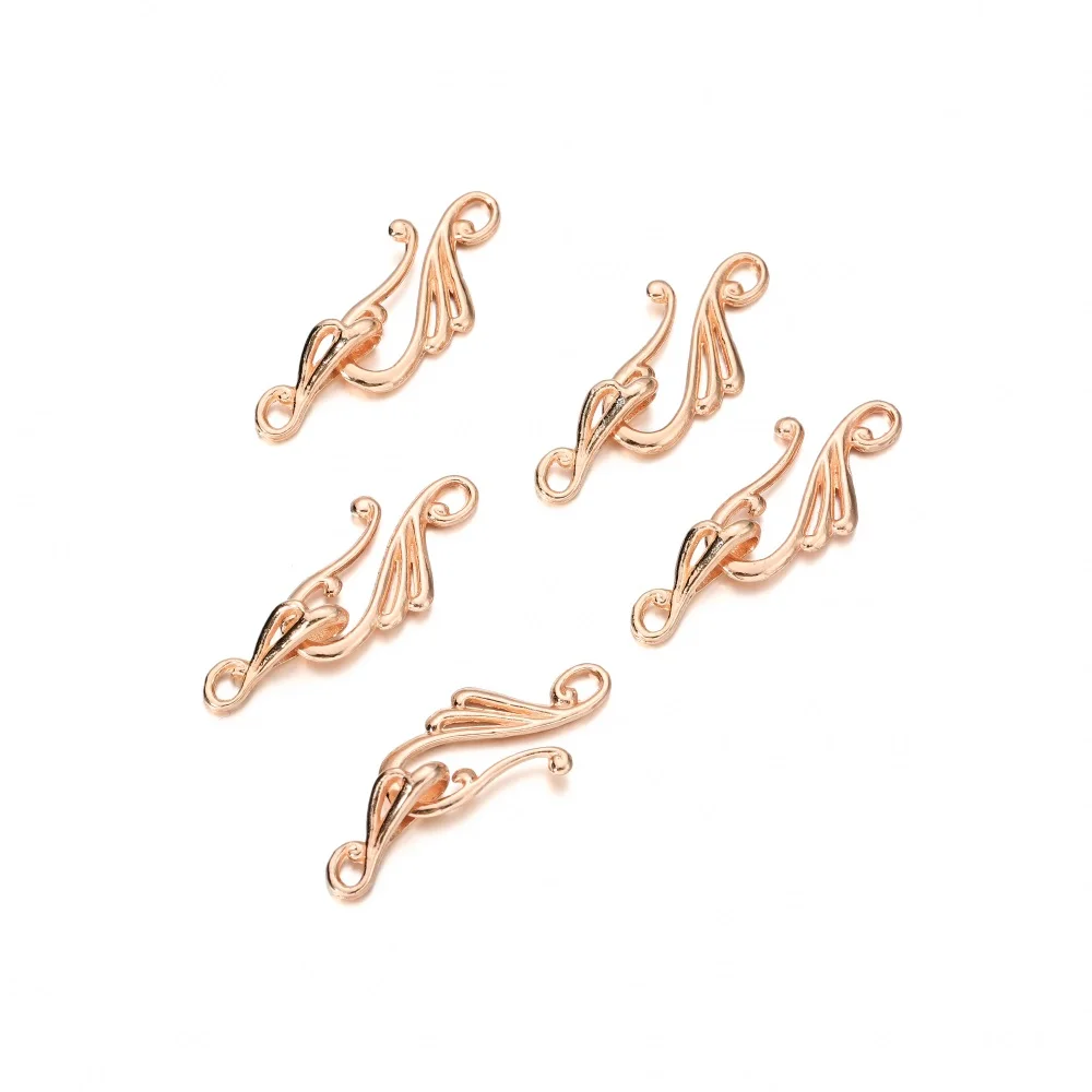 10sets/lot Antique Gold Flower Musical Note Shape Jewelry Clasps Hook For Necklace Jewelry Making Finding Accessories
