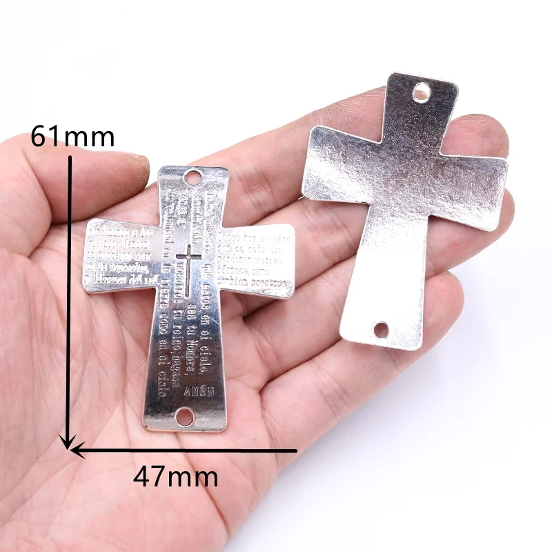 2pcs Silver Plated Large Christian Arch Bridge Shaped Prayer Bible *AMEN* Cross Pendant DIY Charms Jewelry Crafts Making P827