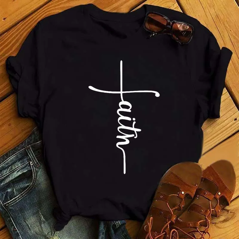Maycaur moda donna T-shirt Christian top Harajuku Love Graphic Printed Tees magliette femminili magliette Casual top Camisetas Mujer