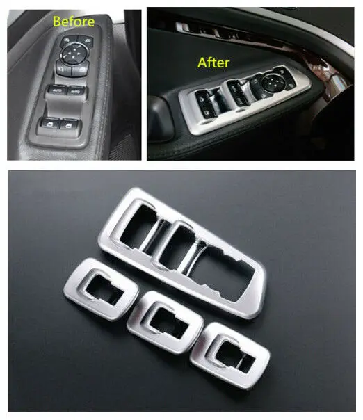 

car accessories ABS Matte Inner Door Armrest Frame Cover Trim 4pcs For Ford Explorer 2011-2014