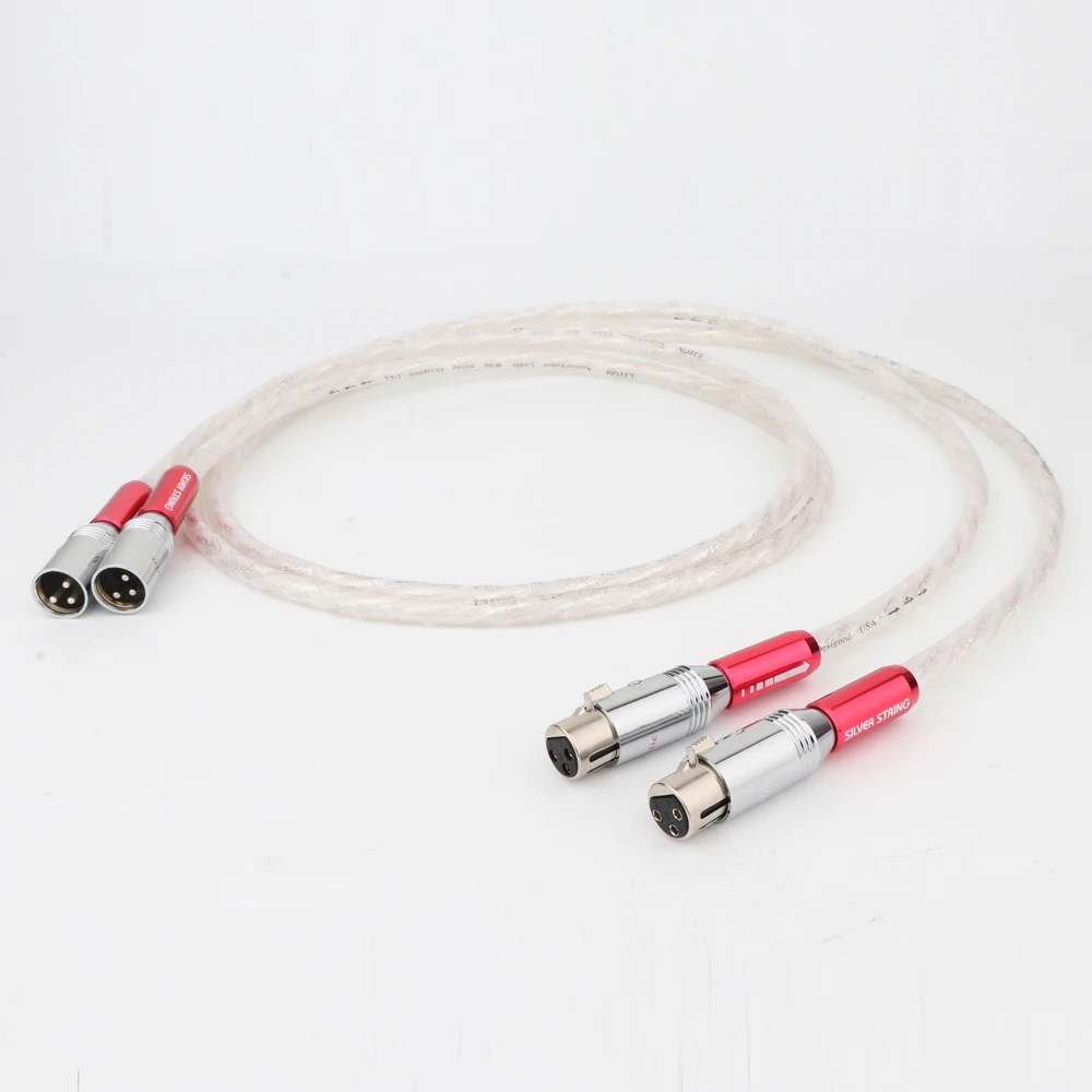 High Quality Pair XLR Interconnect cable 6N Silver Audio Video cable XLR cable with XLR plug cable