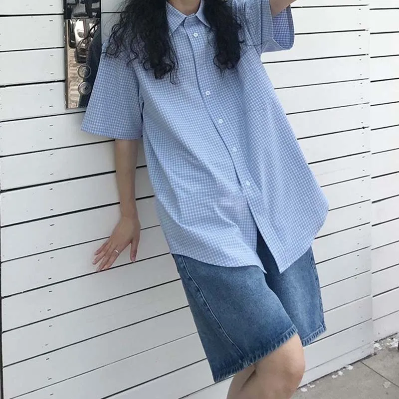 Mùa Hè Vintage Quần Short Denim Nữ Cao Cấp Đầu Gối-Chiều Dài Ống Rộng Quần Baggy Sinh Viên Harajuku Ins Dạo Phố Slim Tất Cả-Phù Hợp Giải Trí