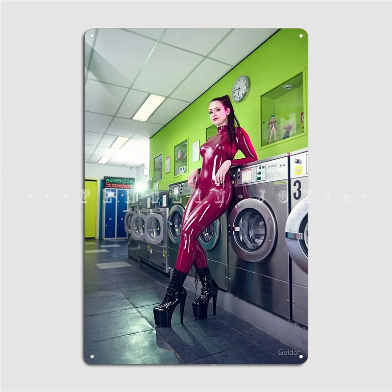 24 Hour Latex Catsuit Metal Sign Poster Decoration Pub Mural Tin Sign Poster