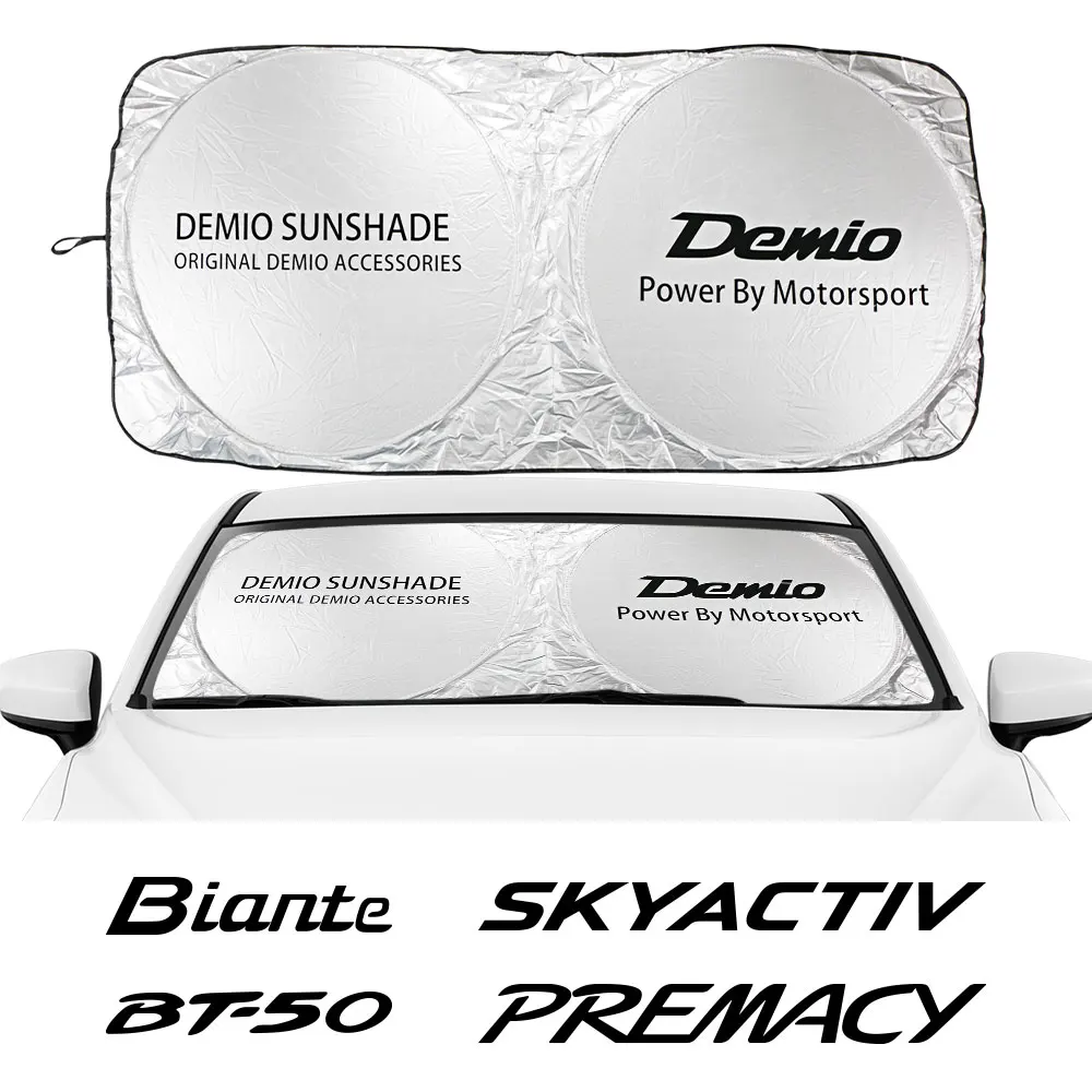 For Mazda 2 MX-5 BT-50 Biante CX-30 CX-8 Demio CX-9 Premacy Skyactiv Car Front Windshield Sunshades Anti-uv Auto Accessories