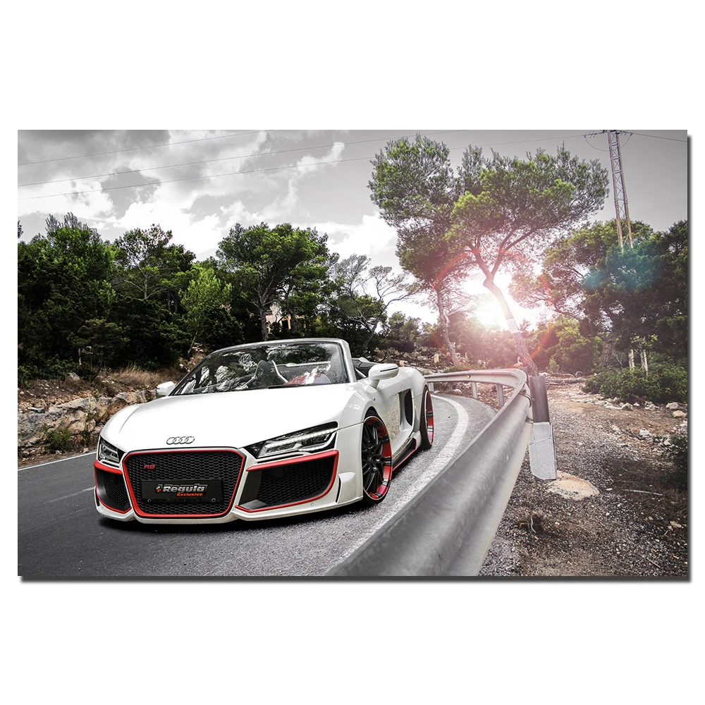 1 Piece Canvas Painting Audi R8 Supercar HD Poster Wall Art Pictures Print for Living Room