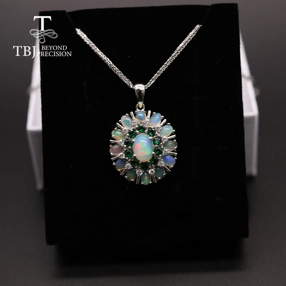 2021New Natural Opal pendant 925 sterling silver light luxury luxury suitable for anniversary, party wear women's Fine jewelry