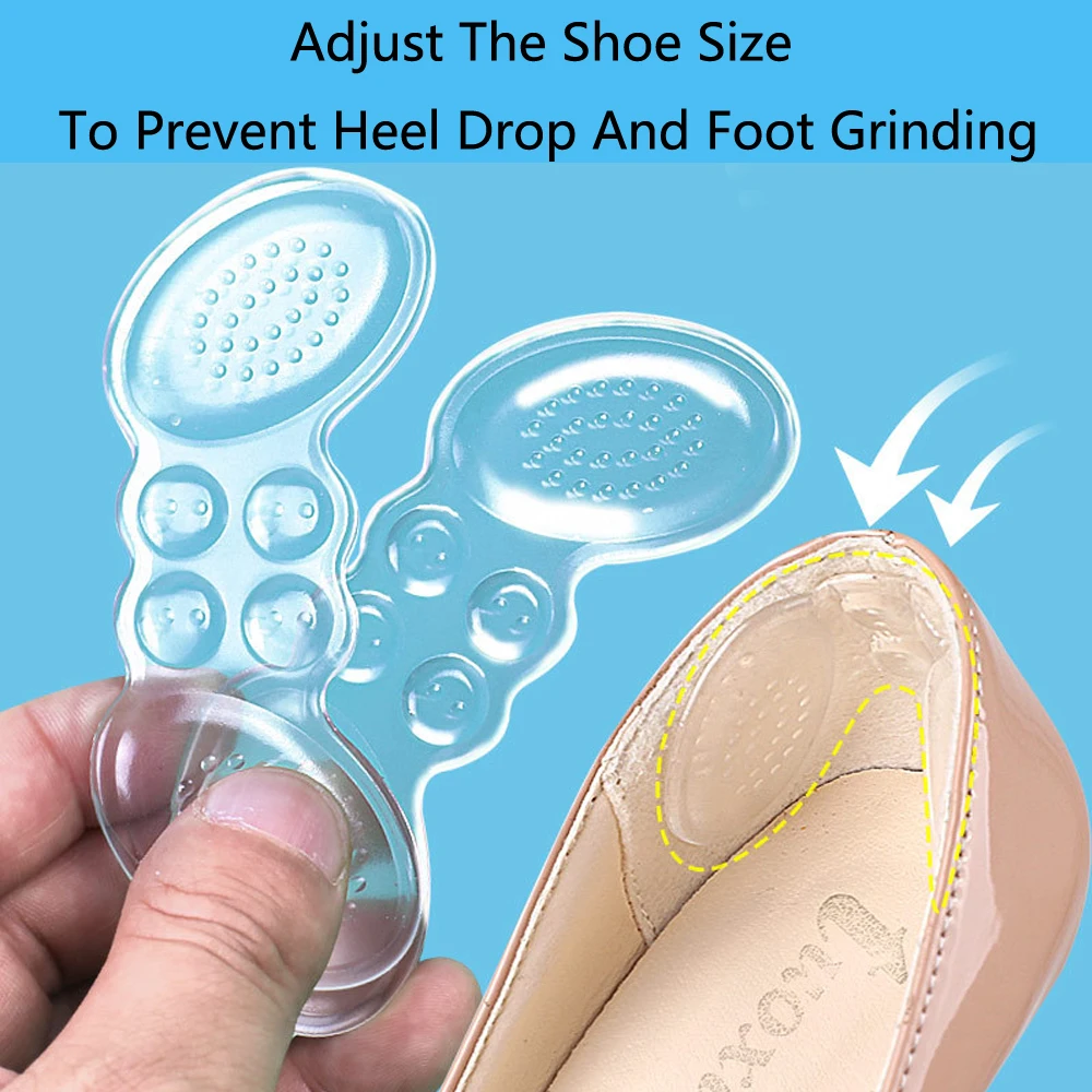 ซิลิโคน Heel Pads สำหรับรองเท้าผู้หญิงแทรกฟุต Heel Pain Relief ลดขนาดรองเท้า Filler Cushion Padding สำหรับรองเท้าส้นสูงซับ