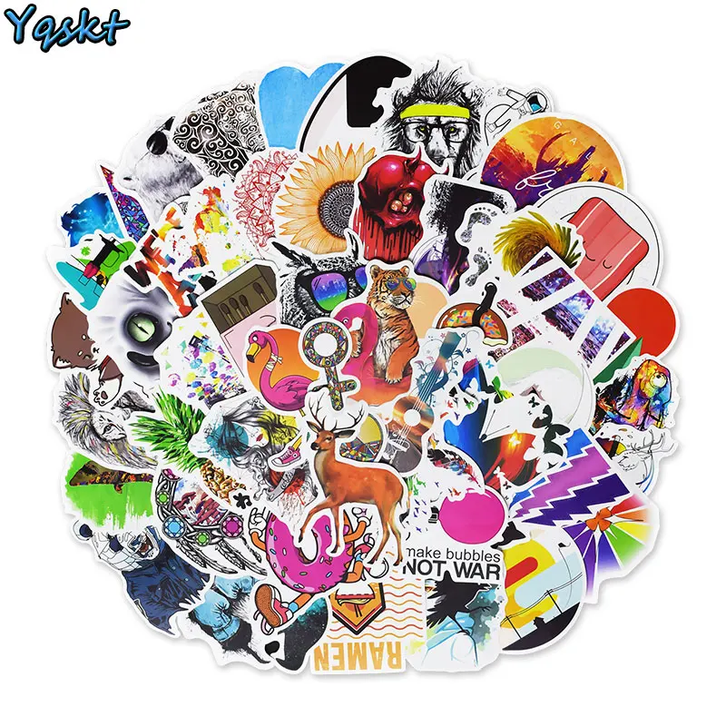 100 шт., водонепроницаемые наклейки для ноутбука, мотоцикла, велосипеда