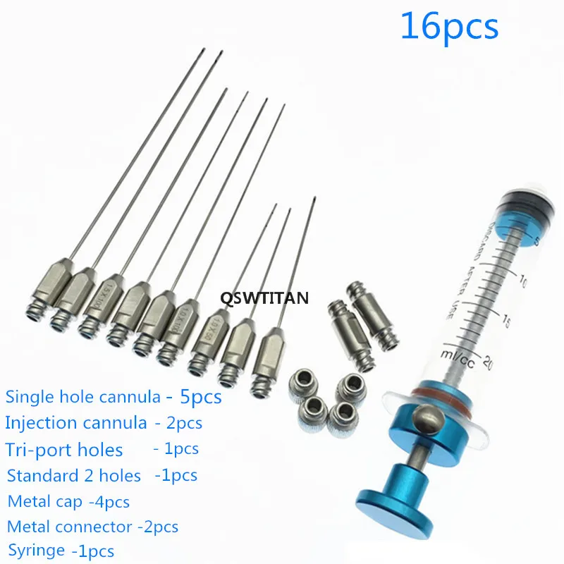 Fat Inflitration Cannula Fat Transfer Cannula Aspiration Cannula Metal Cap Syringe  Cosmetology Micro Cannula liposuction tool